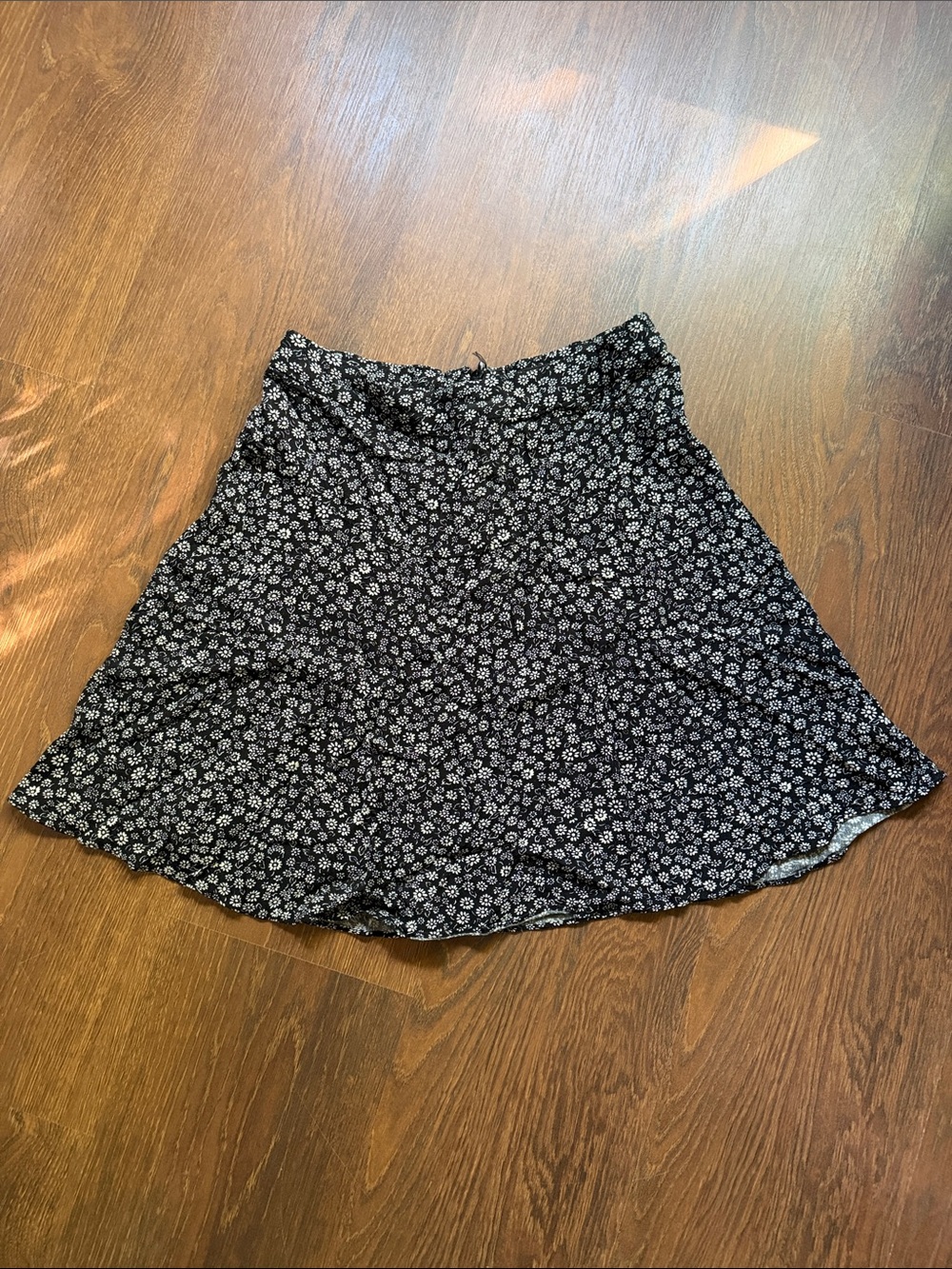 Madewell Black Floral Skirt